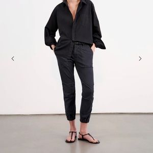 NWOT NILI LOTAN Cropped Military Pants. Made in USA. Size 0. Dark Charcoal Gray